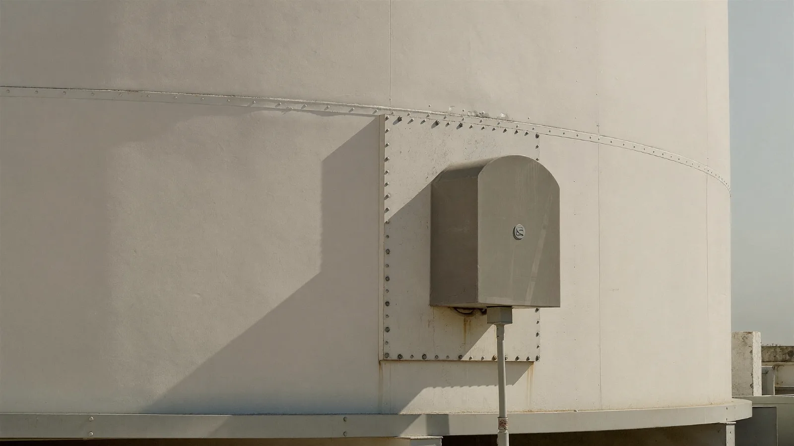 Where the telemetry begins: level sensors on physical tanks, wired into the platform.