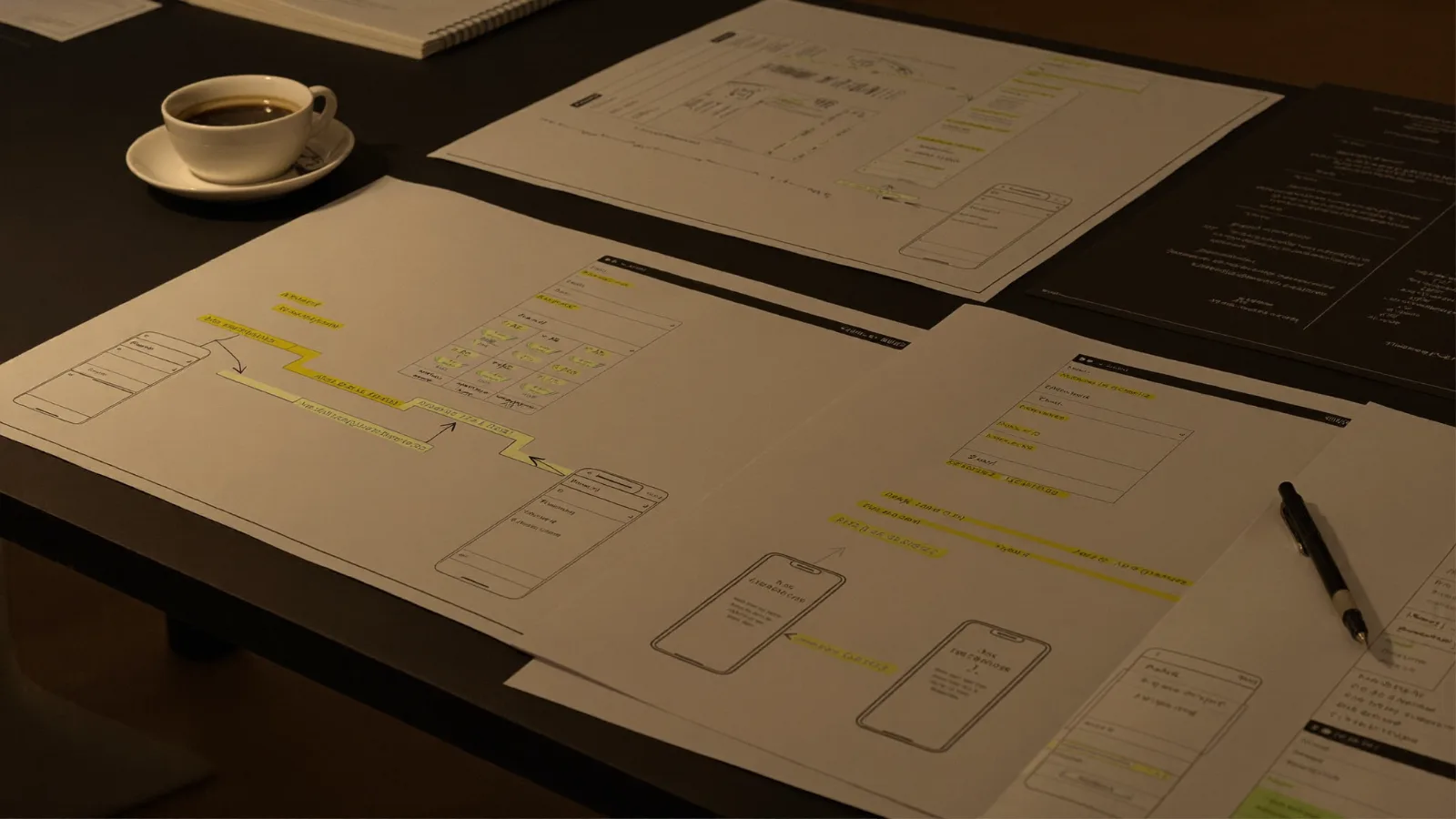 Complete products, planned as systems — screens, flows, and the operations behind them.
